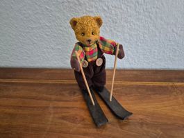 Bärentier Skifahrer Dekoration Figur Vintage guter Zustand