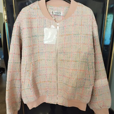 Tweed buckle bomber damen gr 44 eu NEW    PRICE NEW