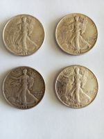 50 cents / Half Dollar US 1942, 1942, 1943, 1945, vzgl.