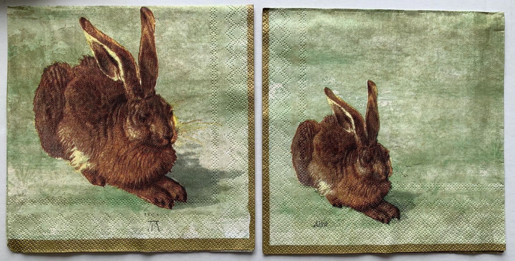 Pfister Tovaglioli: Serviette Tier Feldhase Dürer Hase Ostern – Nuovo (secondo la descrizione) da Auenstein venduto da mar_8mxd 2