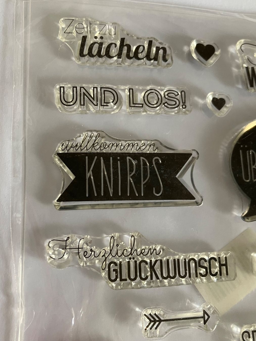 Timbri: Neues Set  Motivstempel  Worte 11x16 cm – Nuovo e nell'imballaggio originale da Effretikon venduto da wenuss 2