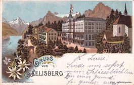 GRUSS aus SEELISBERG, historische LITHO-Karte 1917