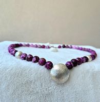 Collier Halskette Lepidolith Silber 925  NEU
