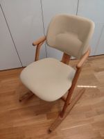 Moizi 4 Stuhl Holz, Stoffbezug hellbeige gebraucht Zustand