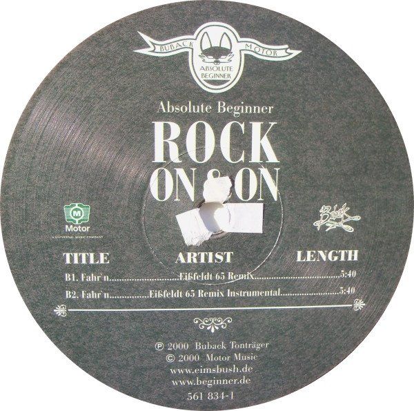 Dischi in vinile: Absolute Beginner ‎– Rock On & On – Usato da Genève venduto da jim.k 4