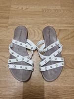 Tamaris Pantoletten Damen Weiss Leder Grösse 38 *NEU*
