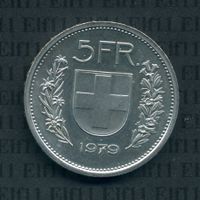 CHF___5.00 1979 stgl  * nigelnagelneu! 5 Franken