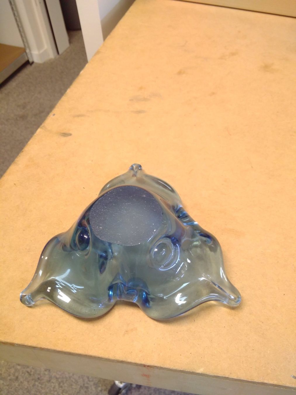 Aschenbecher: Aschenbecher aus Glas transparentblau – Gebraucht aus Hochwald von DeArmond 1