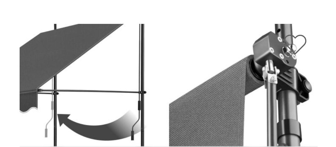 Ombrelloni: Klemmmarkise schwarz/grau 250 x 180 cm – Nuovo (secondo la descrizione) da Rotkreuz venduto da NextChance 1