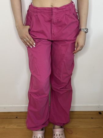 Bershka Hot Pink Parachute Pants, Size M, Drawstring! (55)