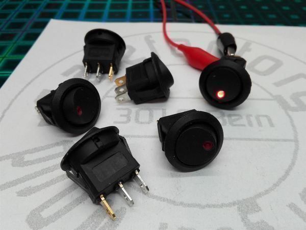 Interruttori: Wippschalter rund, 12V 20A rot – Nuovo (secondo la descrizione) da Luzern venduto da Salefactory
