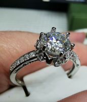 Bague argent avec diamant de moissanite de 1 ct certifié GRA