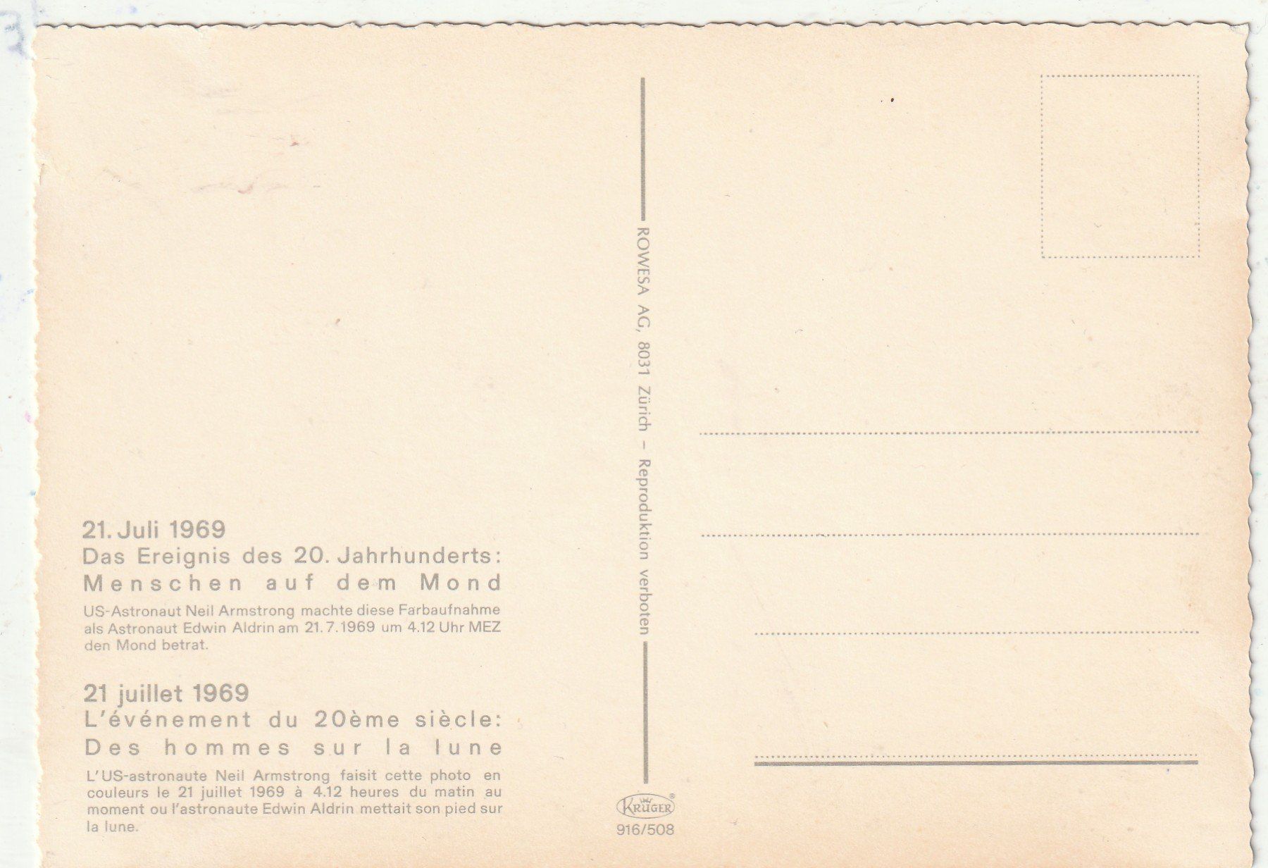 Cartes postales: Mondlandung 1969 – D'occasion à Lumbrein par made02 1