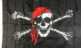 Piratenflagge Piratenfahne rotes Tuch Seeräuber Schiff Bone