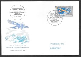 Gedenkpostflug SF 63.1a Langenbruck Bern Locarno 13.7.1963