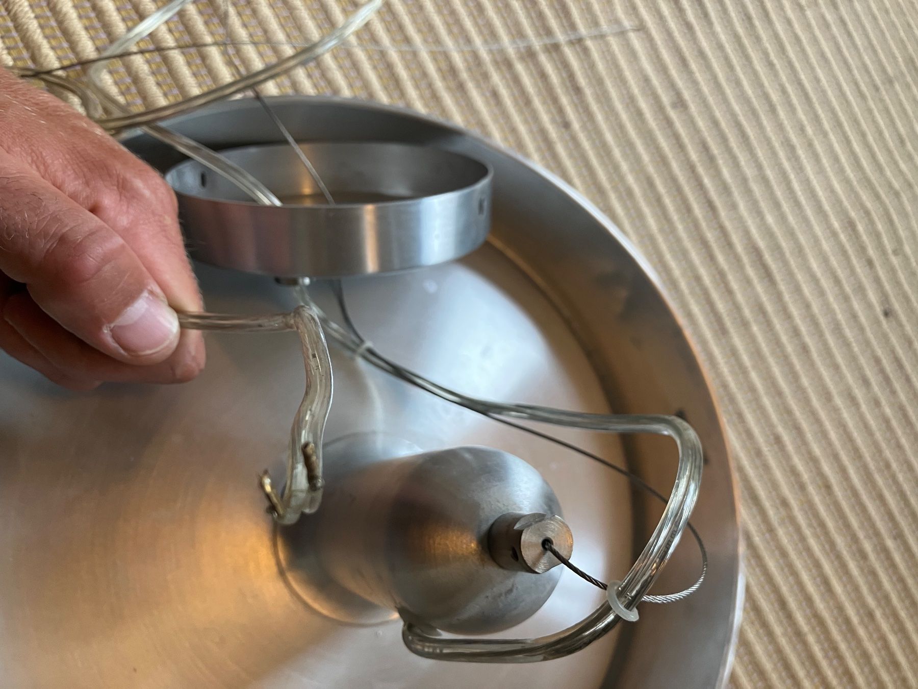 Lustres & lampes de plafonds: Deckenlampe Desingner Metall rund – D'occasion à Basel par highspeedvelo 4