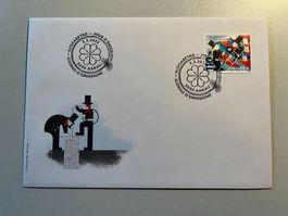 FDC 2022 aus 4er Block mit Haftpunkten