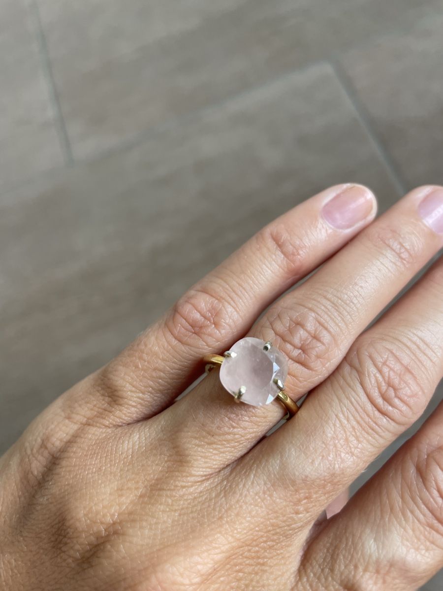 Ringe: Ring Rosaquarz Goldfarben – Gebraucht aus Ottoberg von aci_lq2w
