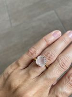 Ring Rosaquarz Goldfarben