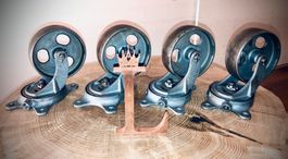 Guss Eisenräder / Möbelrollen / Vintage / Rollen / Design