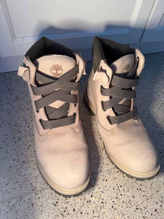 Timberland Herrenschuhe: Timberland Boots Gr.40 Hellgrau, Leder – Gebraucht aus Horn von Resvi 4