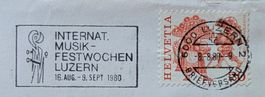 Werbestempel 8.8.80 (Luzern) auf Beleg