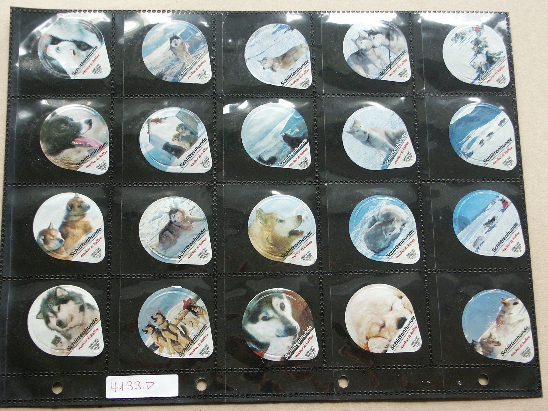 Kaffeerahmdeckel: Serie    4133  D            Schlittenhunde            Gastro – Gebraucht aus Niederglatt ZH von herzblatt5449