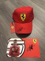 Original signiertes Sebastian Vettel Ferrari Cap & Autogramm
