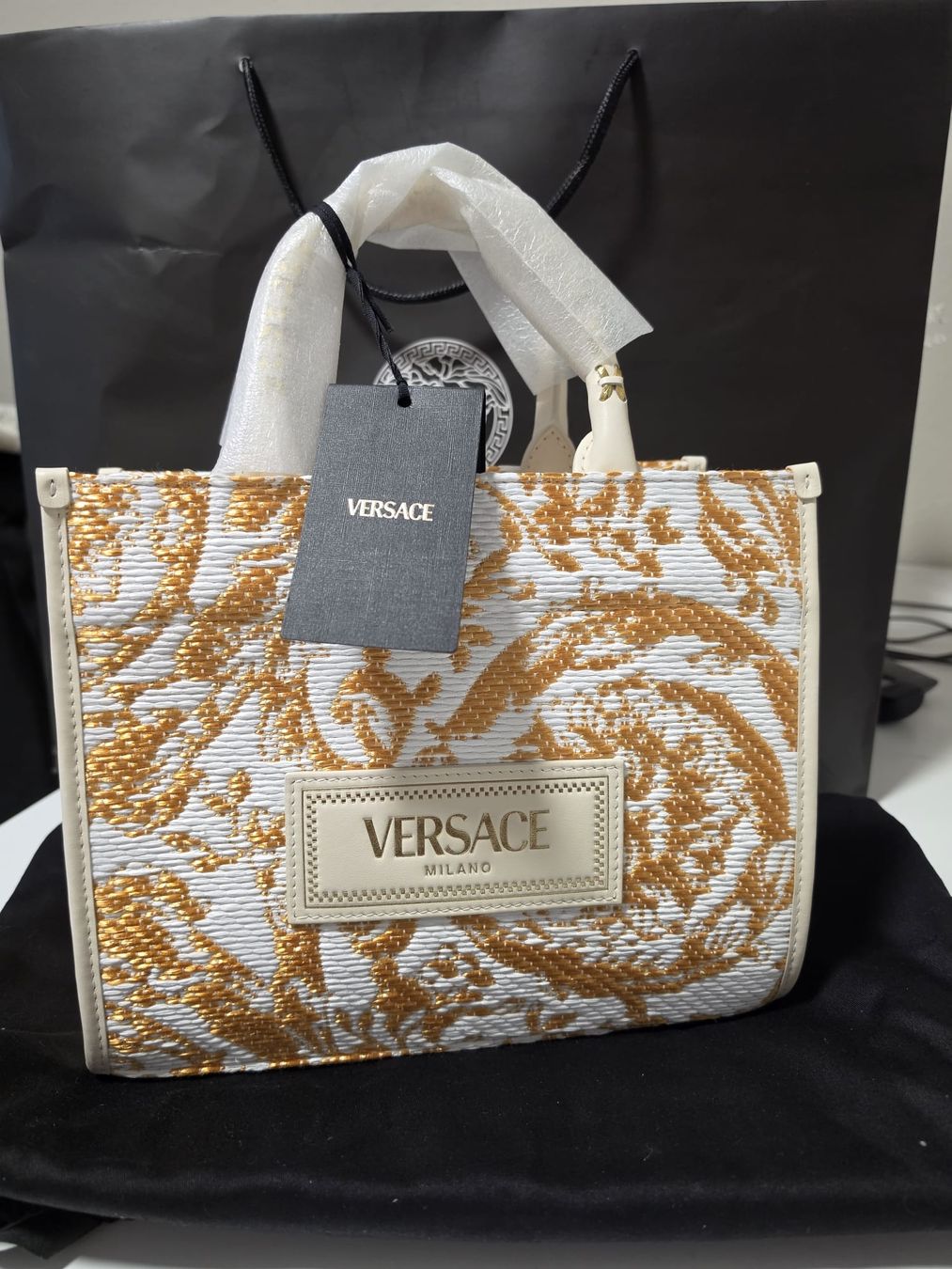 Versace Borse da donna: Sac Versace Rafia Barocco + Vitello – Nuovo e nell'imballaggio originale da Genève venduto da rocco.m