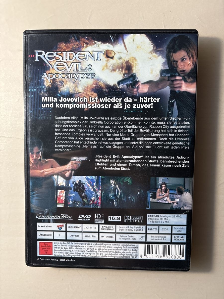 Alle DVDs: Resident Evil - Apocalypse Extended (0105) – Gebraucht aus Ruswil von Slivio_ 1