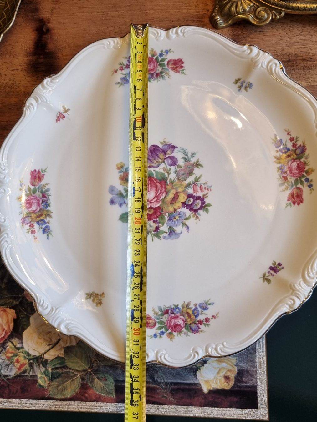 Rosenthal Piatti di portata: Rosenthal Pompadour Platte 33 cm Blumen Goldrand – Usato da Scharnachtal venduto da devin03 3
