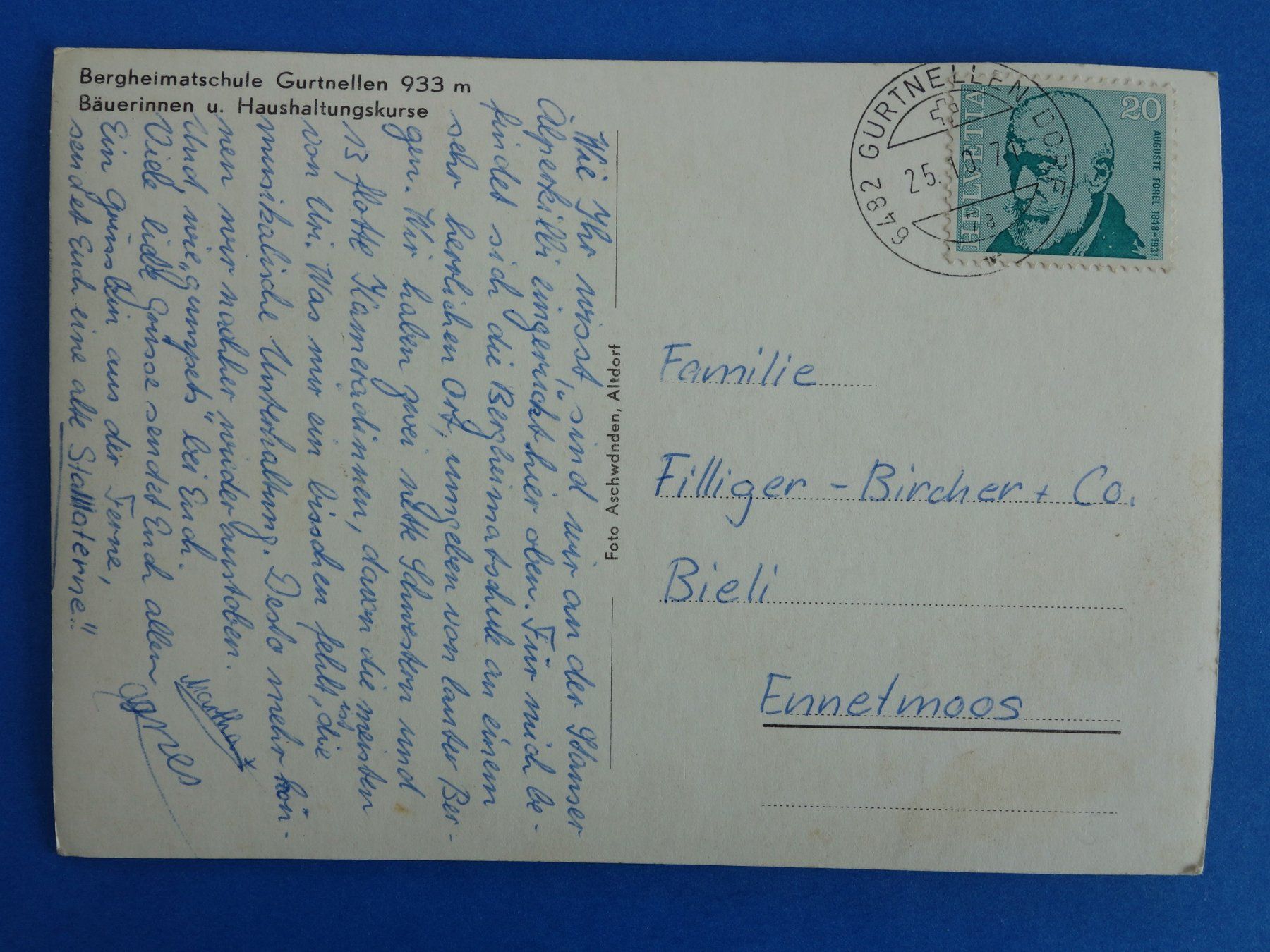 Cartoline postali: GURTNELLEN - Bergheimatschule - 1971 – Usato da Ibach venduto da Ibanto 1