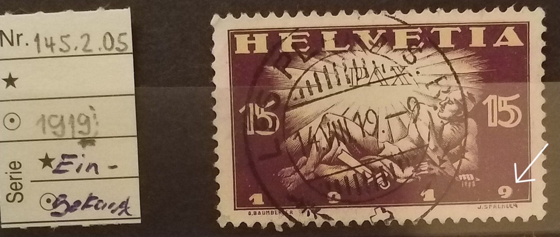 Alle Briefmarken: 2894A) 145.2.05, Abart, 9 Eingefasst – Neu (gemäss Beschreibung) aus Baden von Eggi