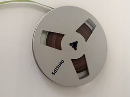 Philips Tonbandspule aus Metall mit Tonband
