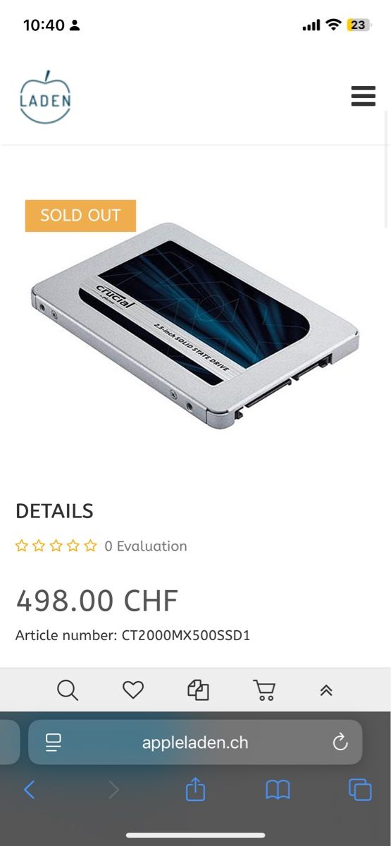 Harddisks: 2TB MX500 SSD – Gebraucht aus Stadel von Frozen_Fire