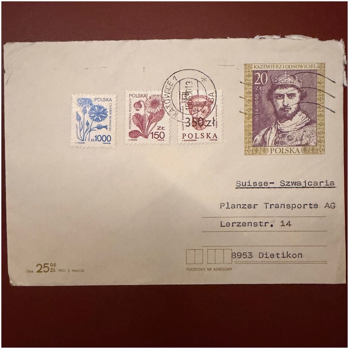 Tutti i francobolli: Briefumschlag mit polnischen Briefmarken - 1990 – Usato da Schlieren venduto da RoPue