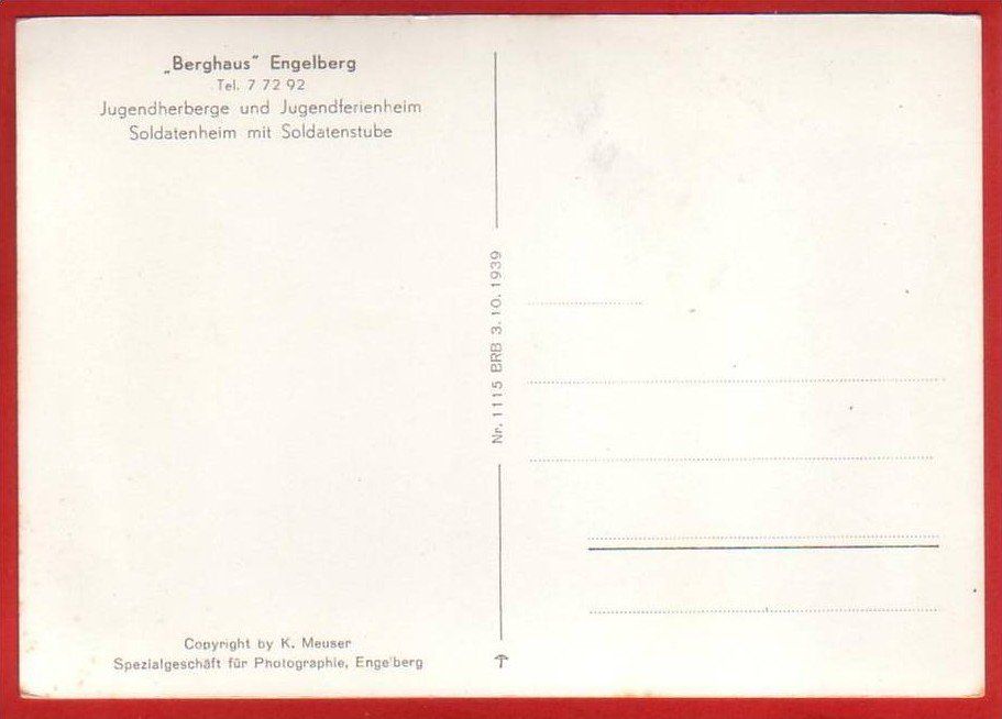 Cartoline postali: ENGELBERG, BERGHAUS, GROSSFORMAT – Usato da Grüningen venduto da Kartenlaube 1