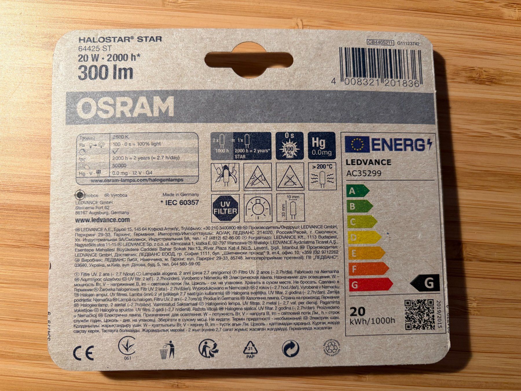 Osram Lampade: OSRAM Halogen Star 300 lm 20 W – Usato da Degersheim venduto da 8sven 1