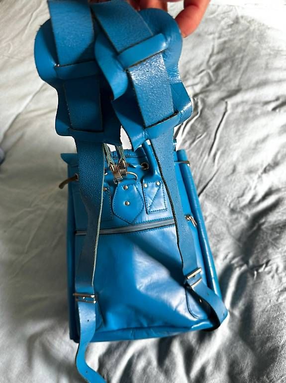 Zaini: Leder Rucksack Blau – Usato da Zuerich venduto da Am81 2
