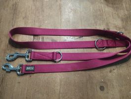 AniOne Hundeleine, verstellbar, bordeauxrot, Top Zustand
