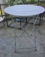 Runder Gartentisch / Balkontisch (klappbar, weiss