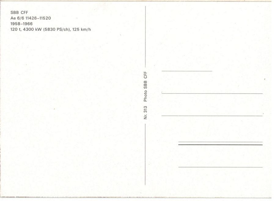 Cartoline postali: SBB Ae 6/6 11426-11520 – Usato da Frauenfeld venduto da POML 1