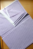 Swiss Baumwollstoff 81 x 150 cm,  lila-weiss gestreift, neu