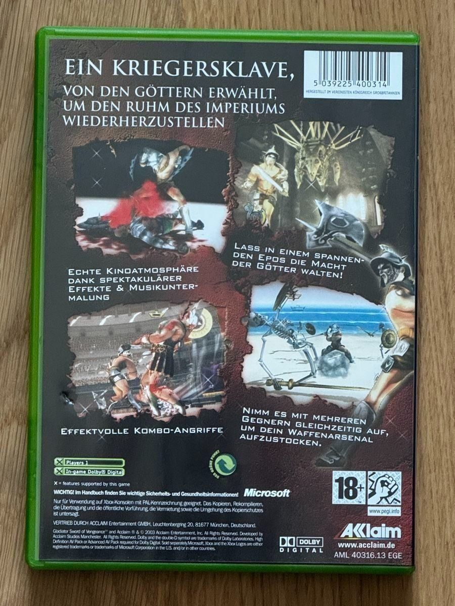 Spiele: Gladiator Sword of Vengeance - CIB - Xbox – Gebraucht aus Uster von GamesAndStuff 1