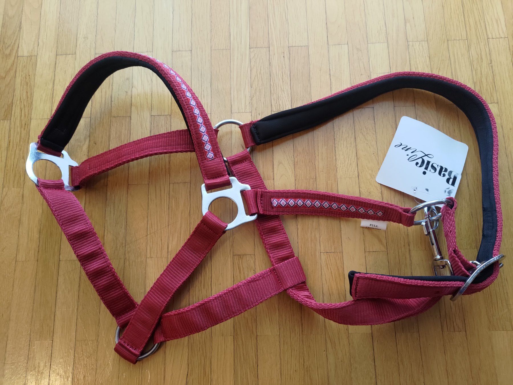 Briglie & Cavezze: Halfter Basicline unterlegt Gr. WB/Full benäht rot – Nuovo (secondo la descrizione) da Winterthur venduto da lumikki91 1