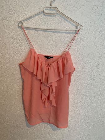 H&M Bluse Top Rüschen Pfirsich Rosa Gr. S / M