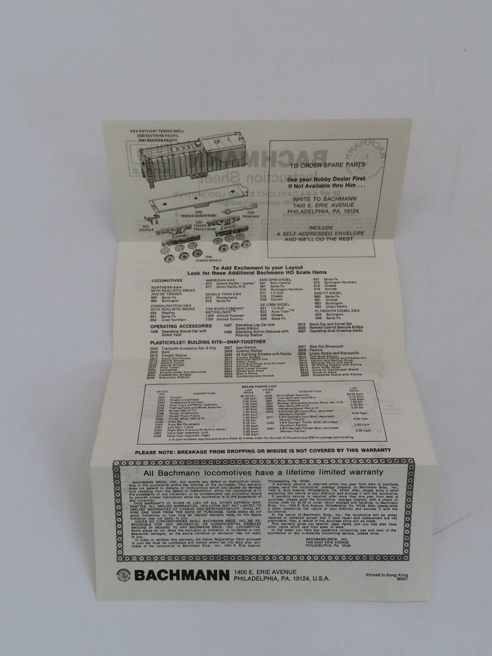 Modellini di ferrovie: Modell-Eisenbahn Bachmann SP-WP 4-8-4 Daylights – Usato da Reinach BL venduto da WBZ-Flohmarkt 9