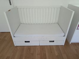 Babybett Ikea STUVA, 60 x 120 cm, inkl. Schubladen