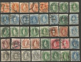 40 Timbres Anciens ( Helvetie debout )