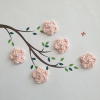 5 Stück Blumen Lamé mit Perlen 025